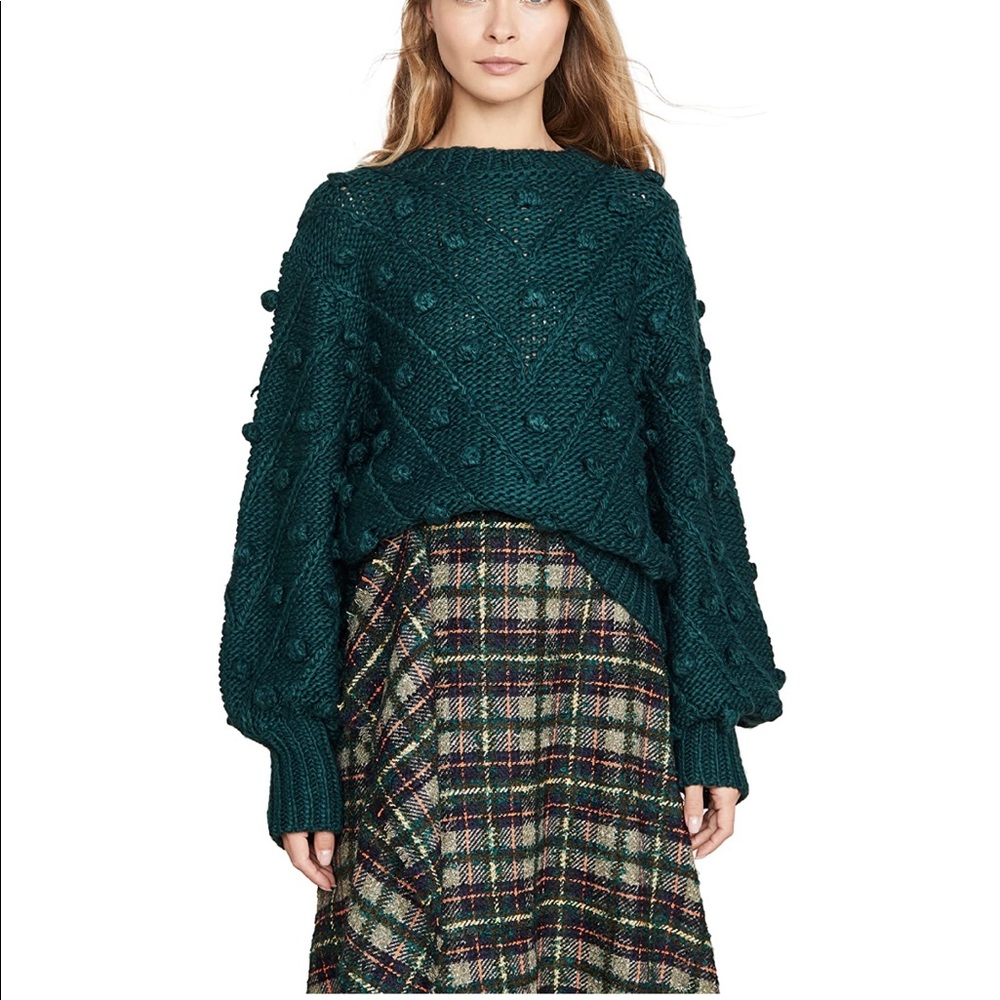 Trade Places Knit Sweater in color Forest